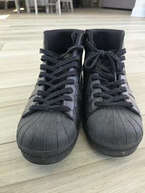 Adidas Black High-Top Shell Toe Sneakers